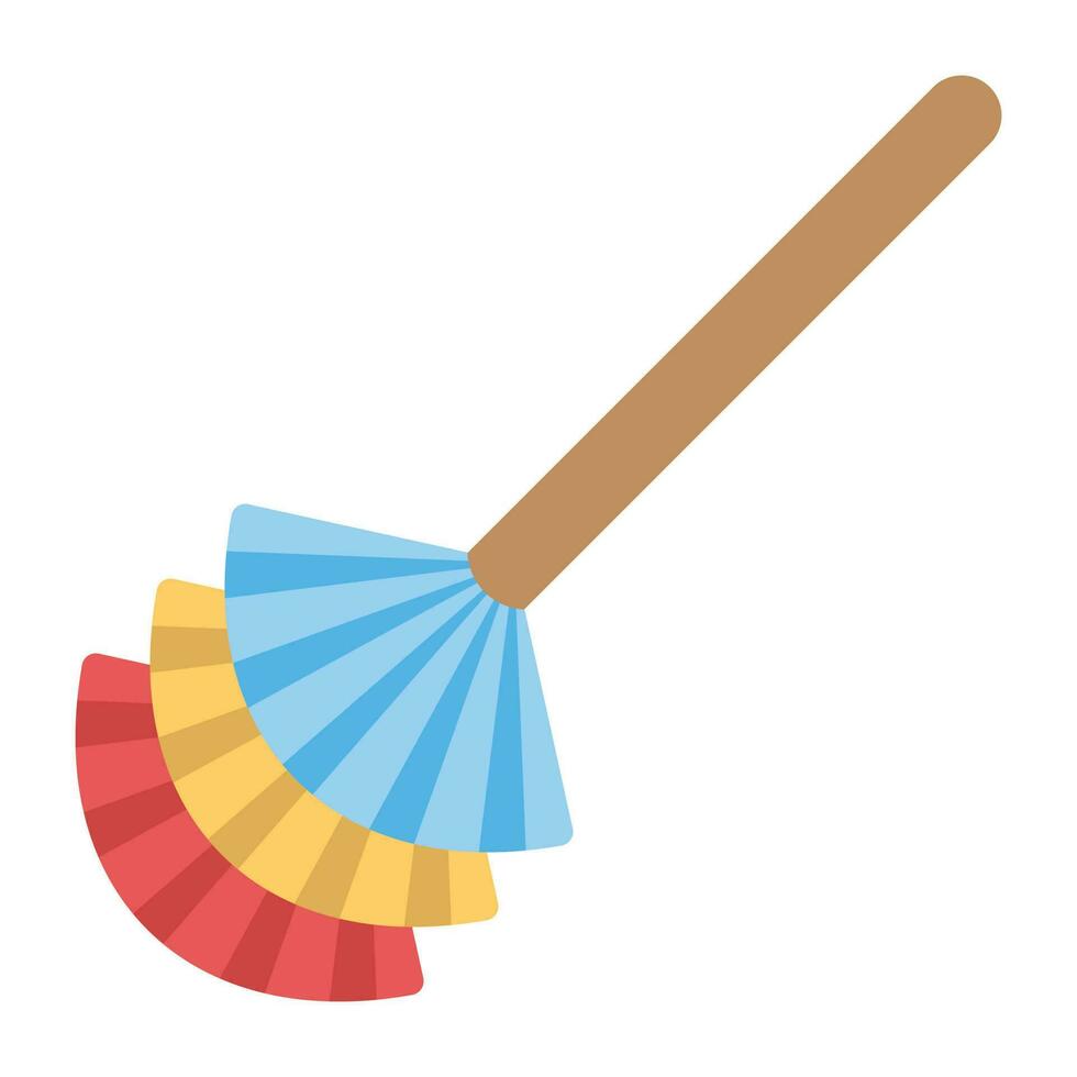Icon showing soft bristles enriched handheld broom brush graphic vector