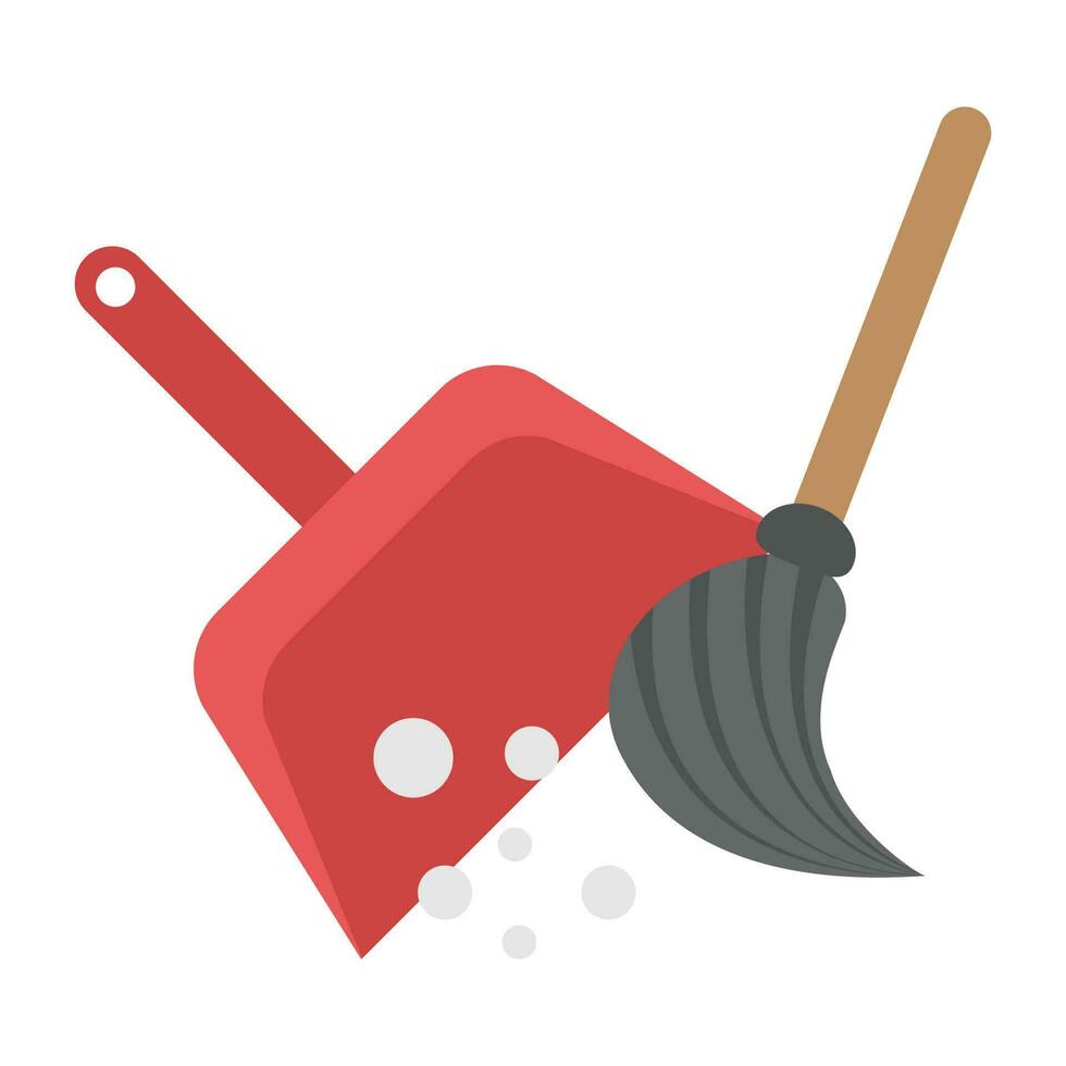 Icon showing soft bristles enriched handheld broom brush graphic vector