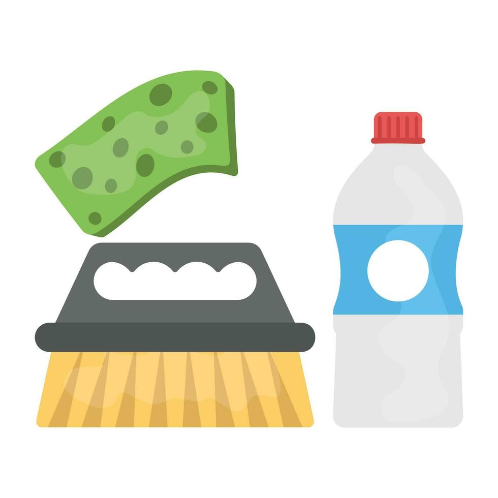 Icon showing soft bristles enriched handheld broom brush graphic vector