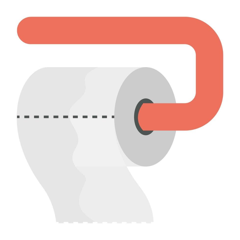 Tissues rolled over a stand to offer toilet paper concept vector