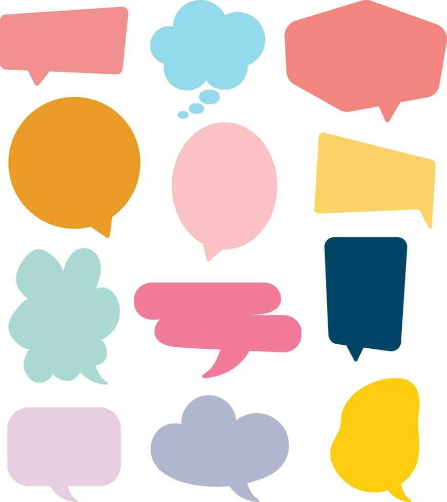 flat colorful design vector bubble speech comic dialog