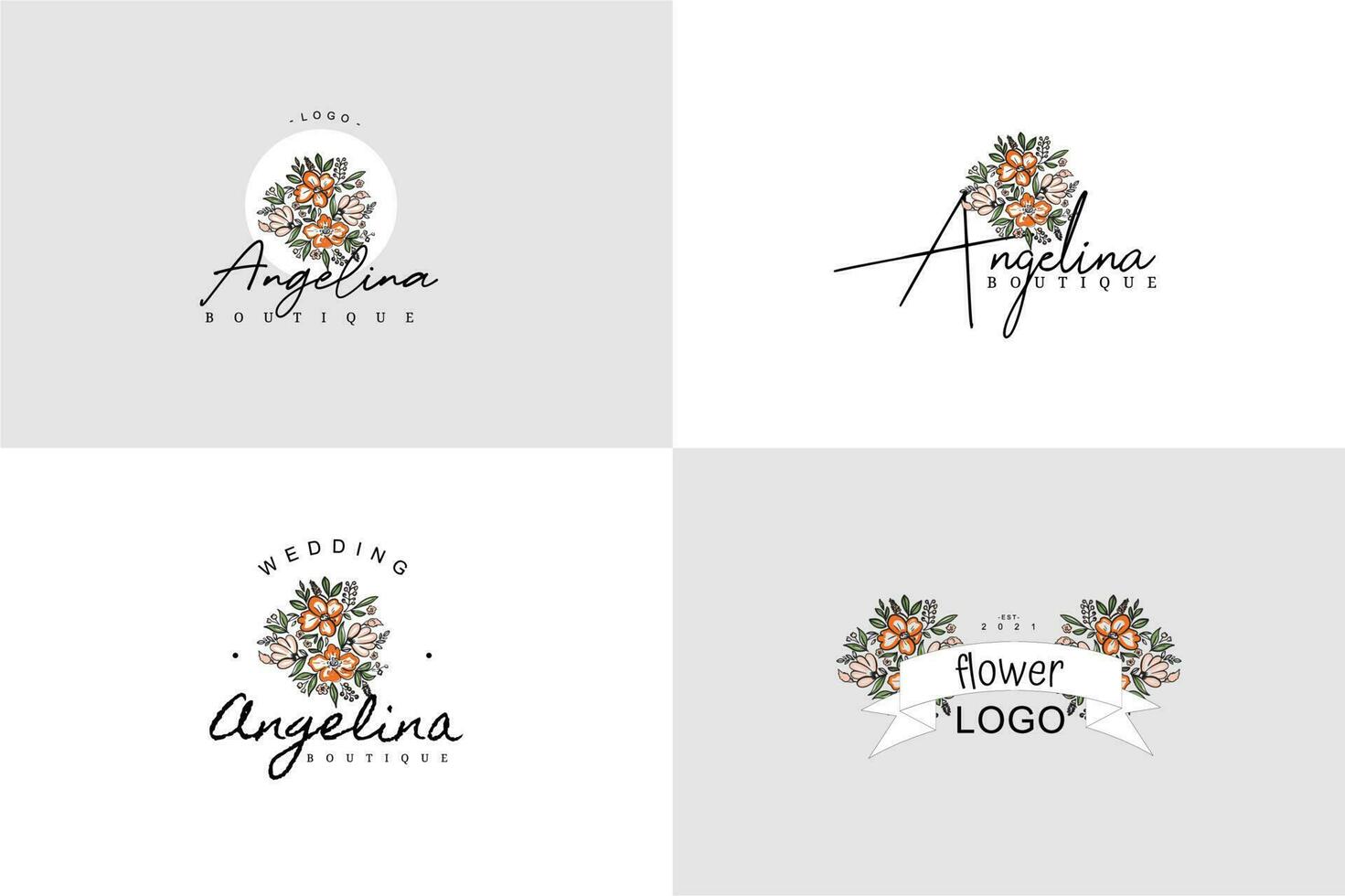 Minimalist Flower Logo Pack vector