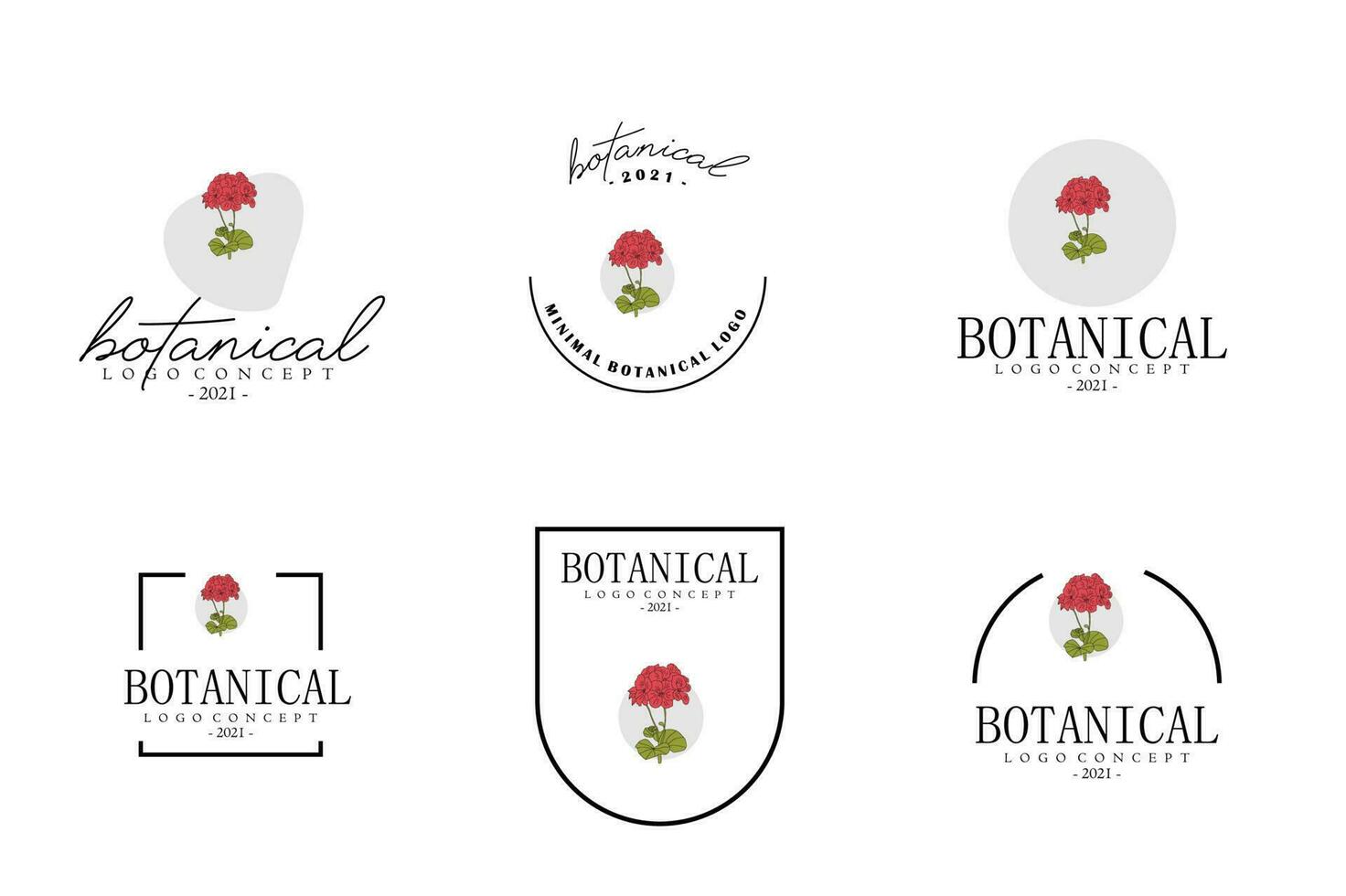 Line Art Minimalist Flower Logo Pack vector