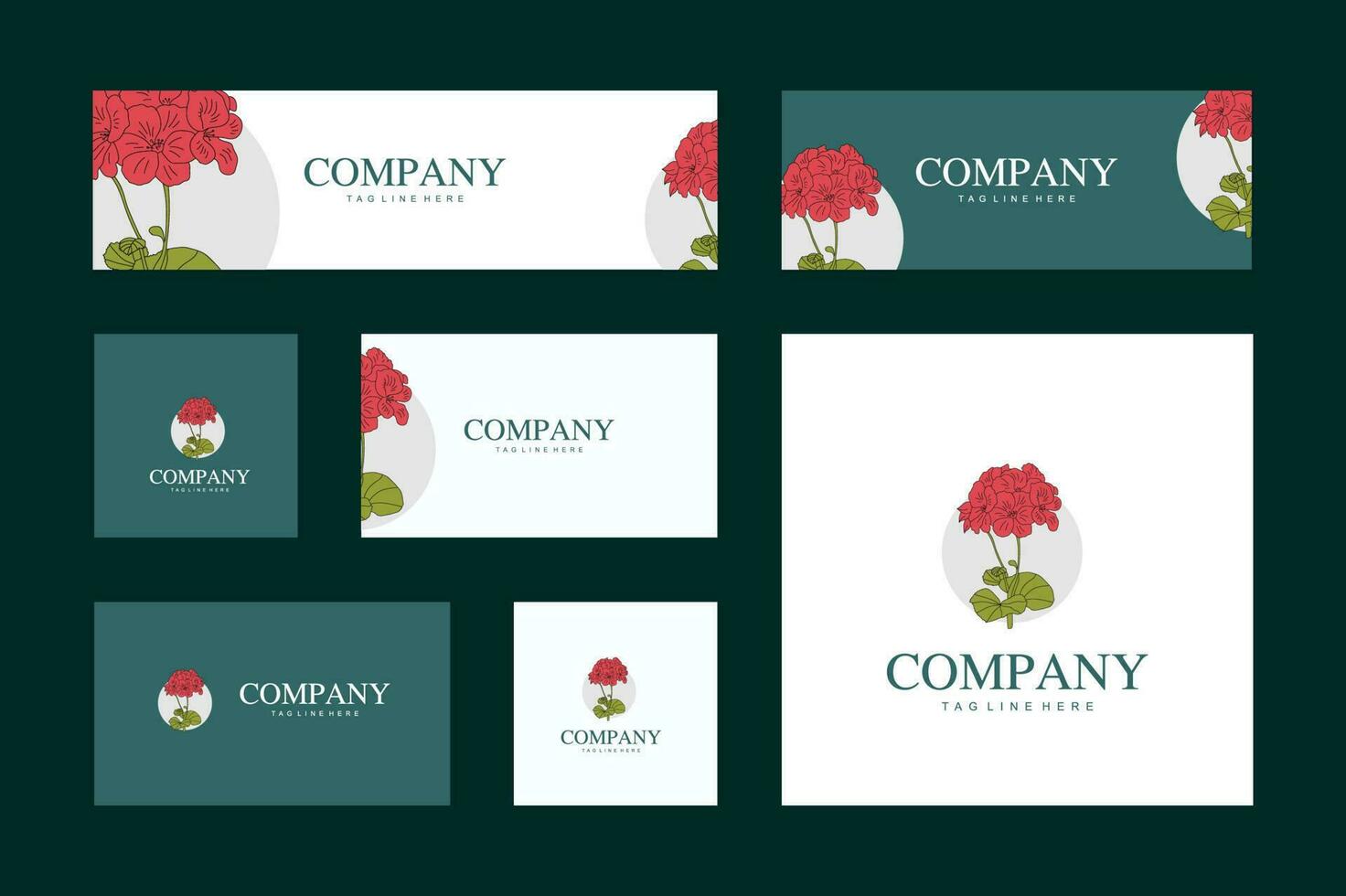 Minimalist Line Art Flower Logo Pack vector