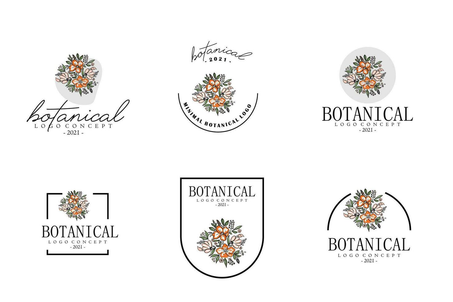 Minimalist Flower Logo Pack vector