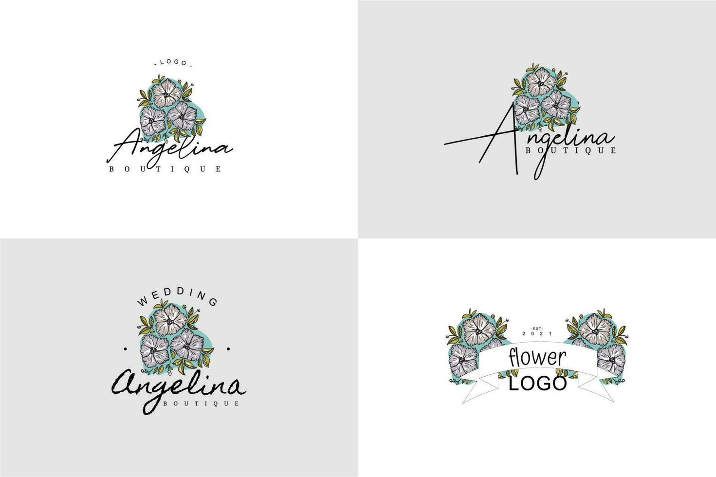 Minimalist Flower Logo Pack vector