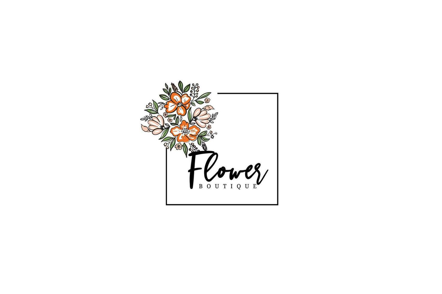 minimalista flor logo paquete vector