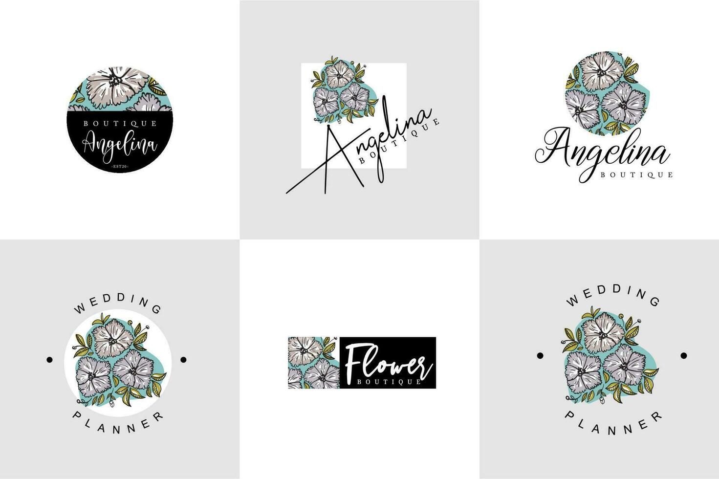 Minimalist Flower Logo Pack vector