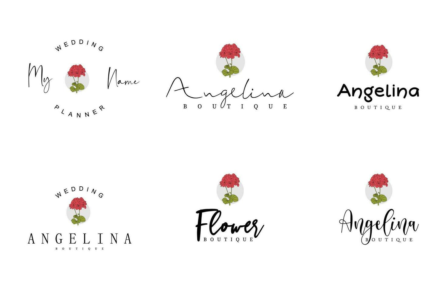 Line Art Minimalist Flower Logo Pack vector