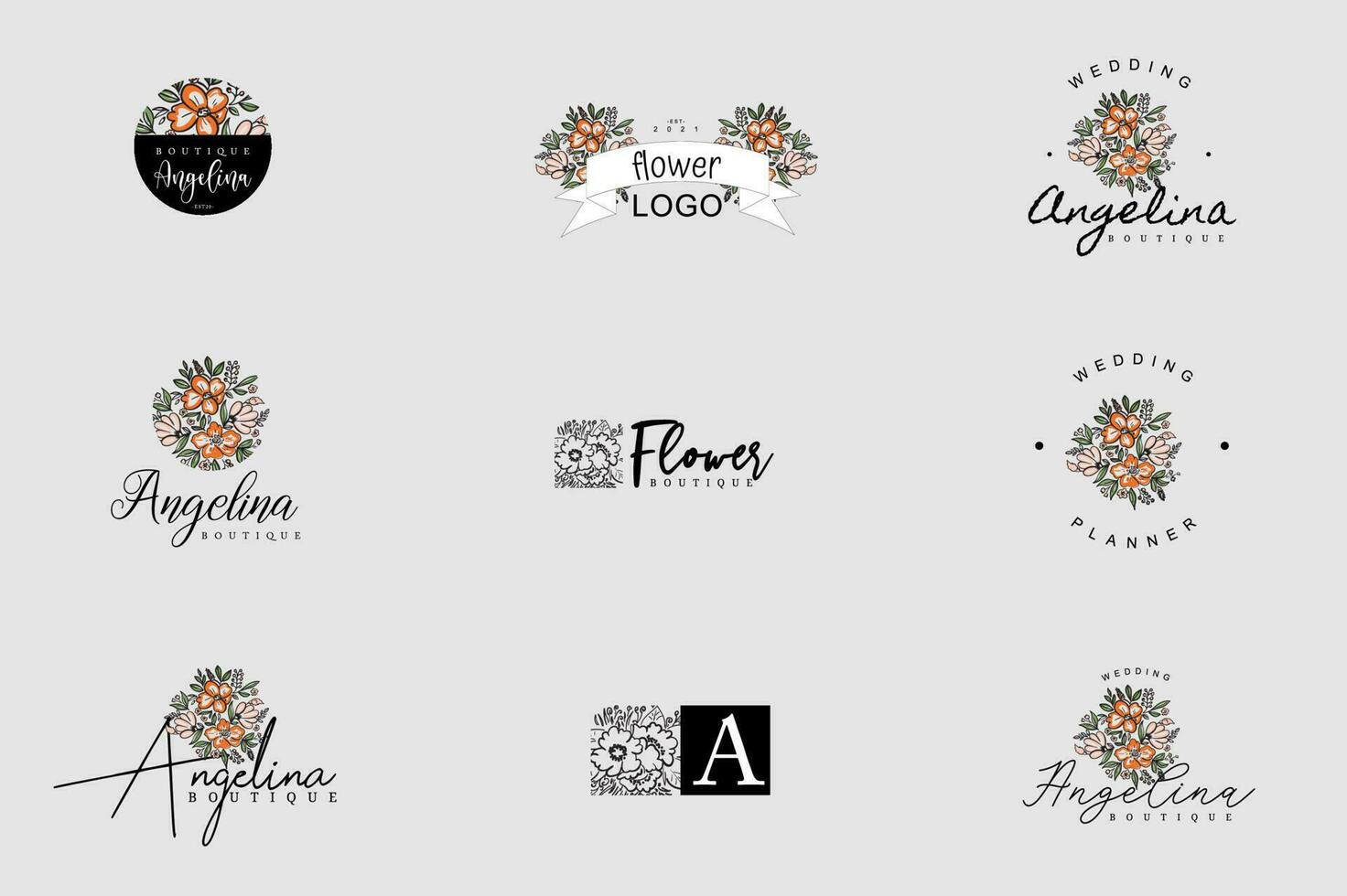 Minimalist Flower Logo Pack vector