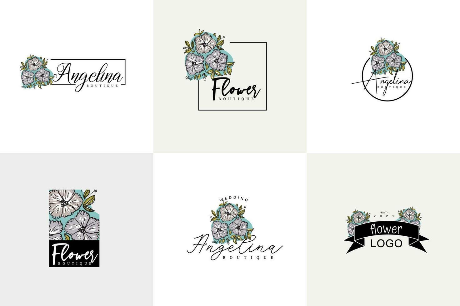 Minimalist Flower Logo Pack vector