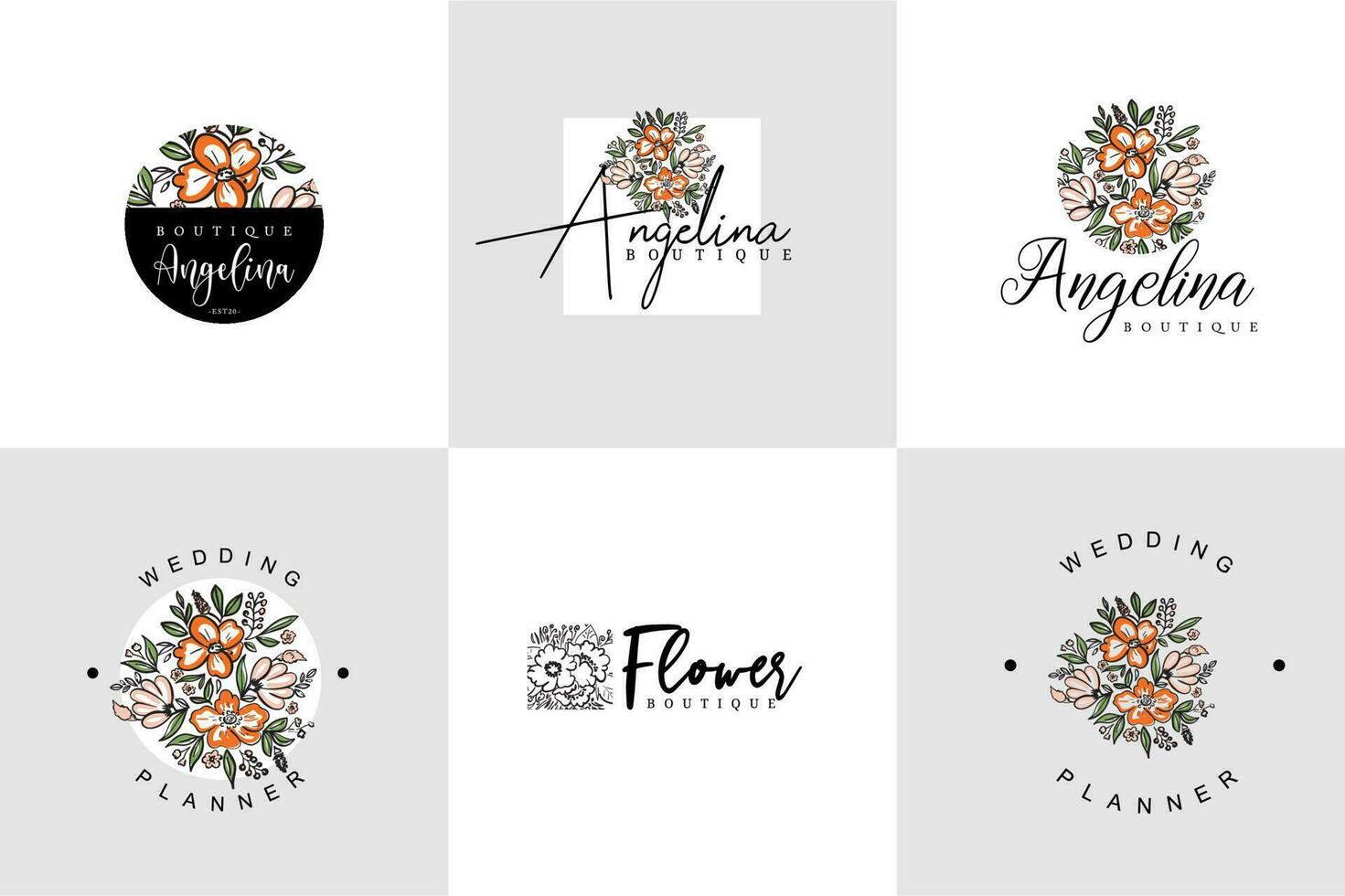 Minimalist Flower Logo Pack vector