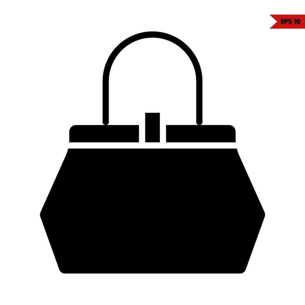 hembra Moda bolso glifo icono vector