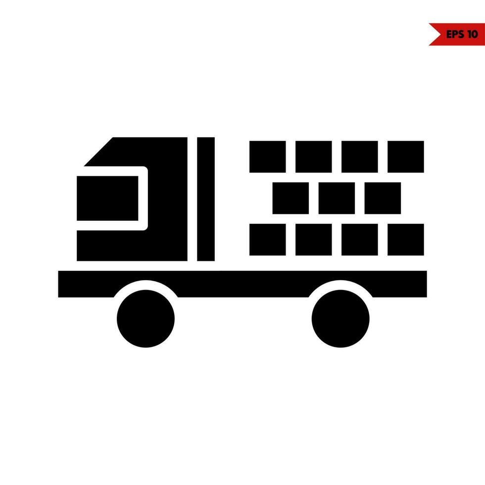 brick in truck glyph icon vector