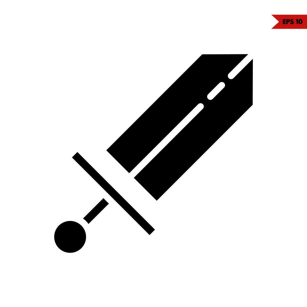 sword glyph icon vector