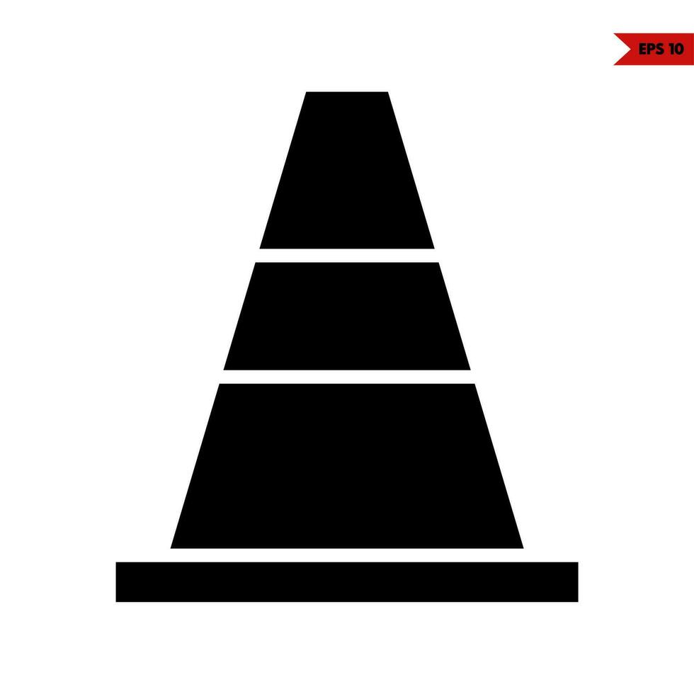 traffic cone glyph icon vector