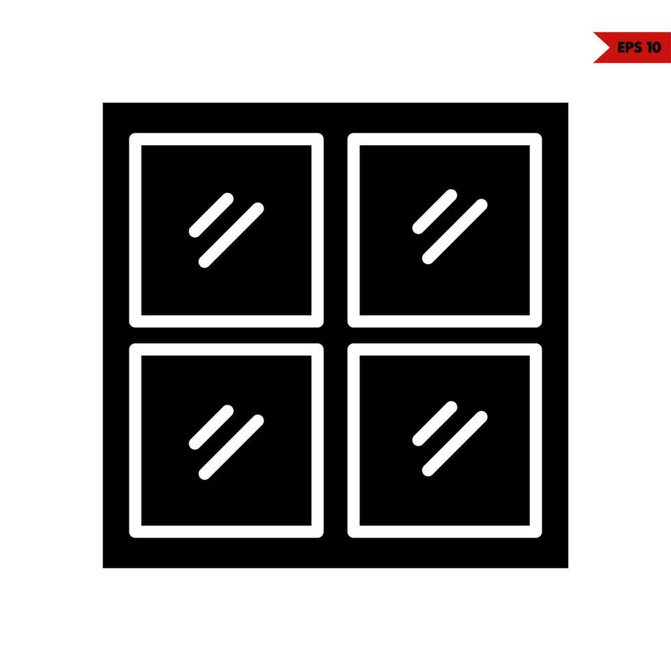 window glyph icon vector