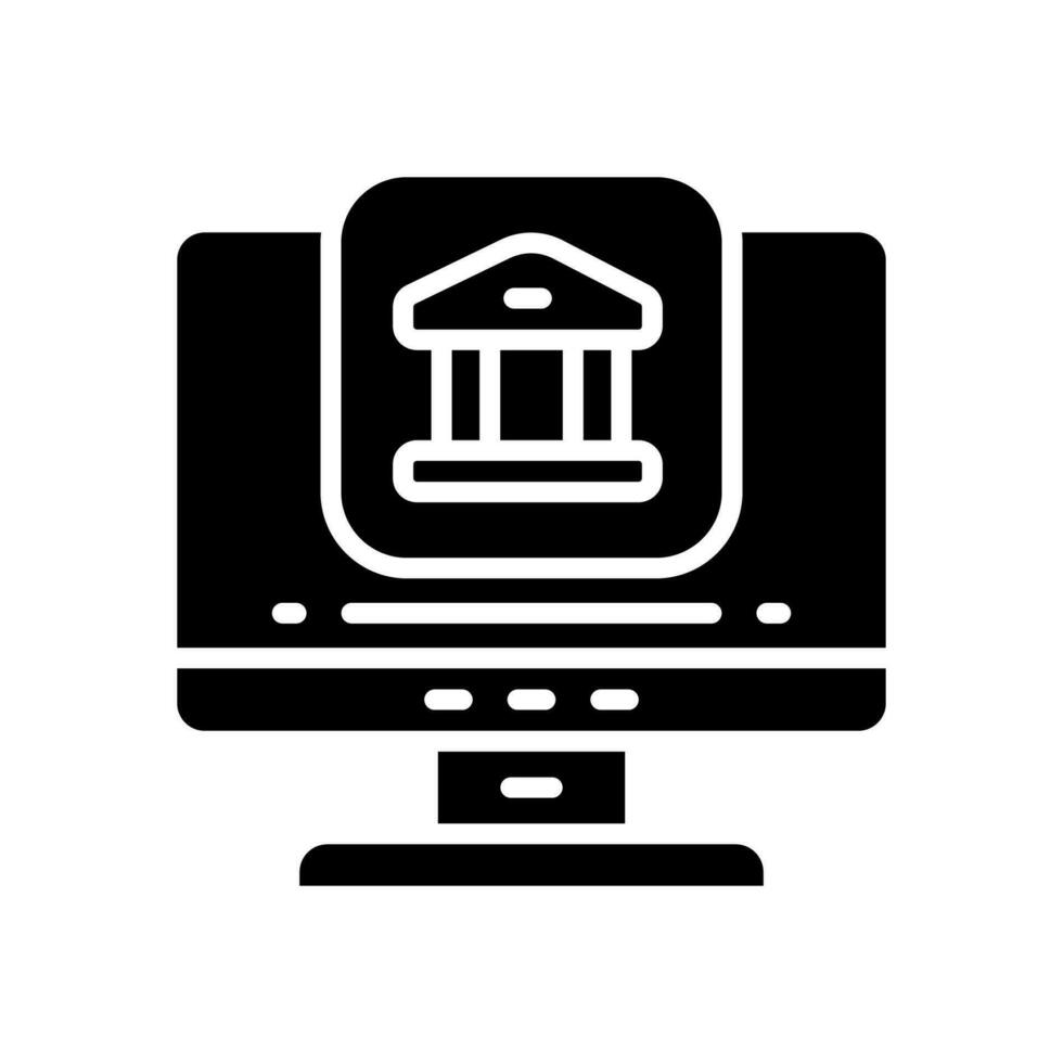 en línea banco icono para tu sitio web, móvil, presentación, y logo diseño. vector