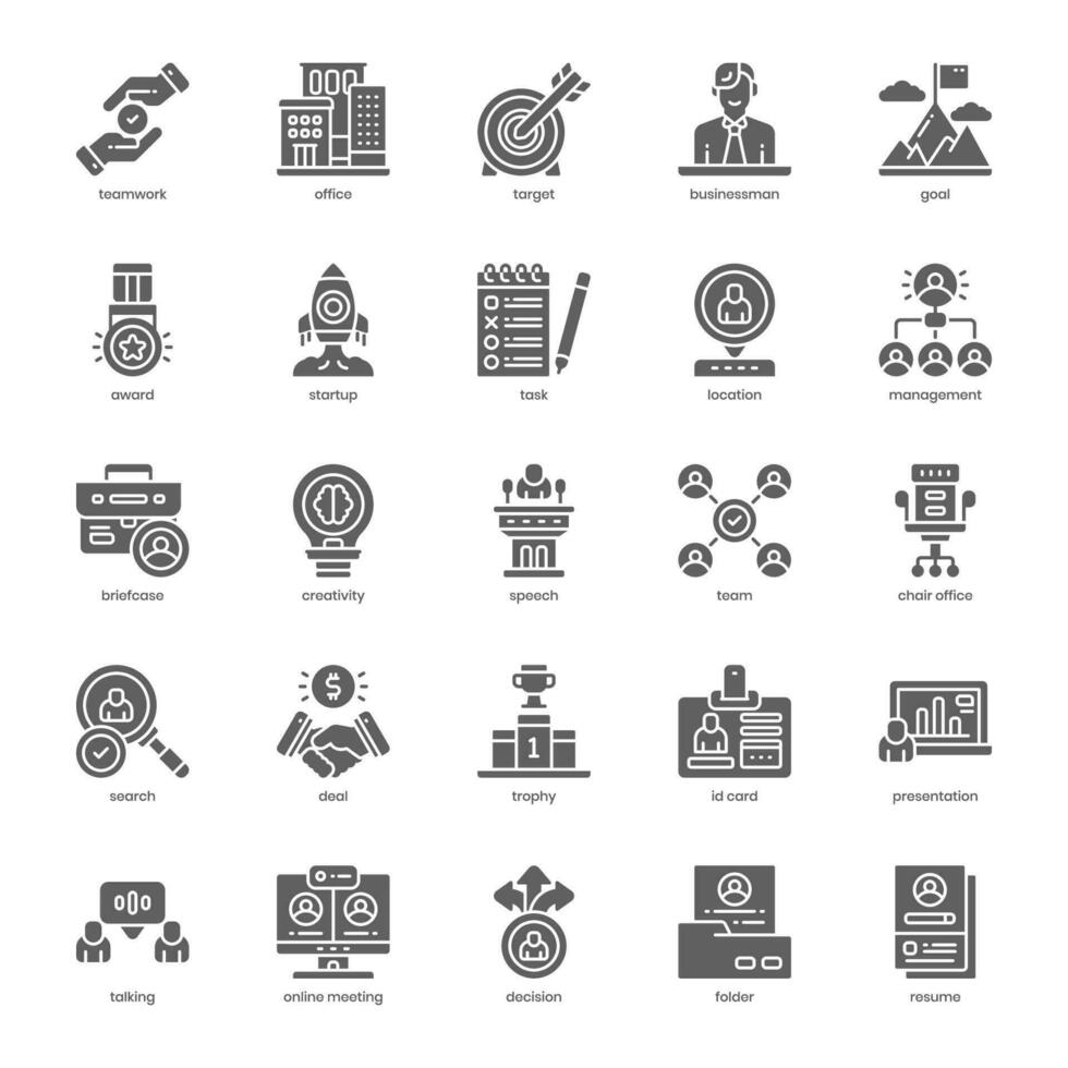 Teamwork icon pack for your website design, logo, app, and user interface. Teamwork icon glyph design. Vector graphics illustration and editable stroke.