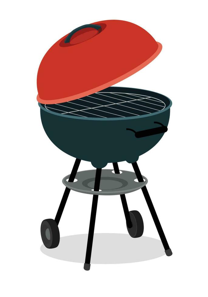 Charcoal round grill vector
