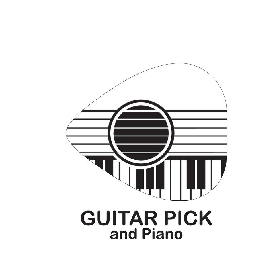 guitarra recoger y piano colocar, con un combinación de dos diferente artículos vector