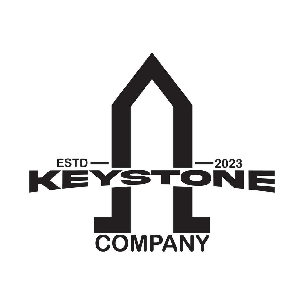 keystone company logo and lettering vector for company in development field