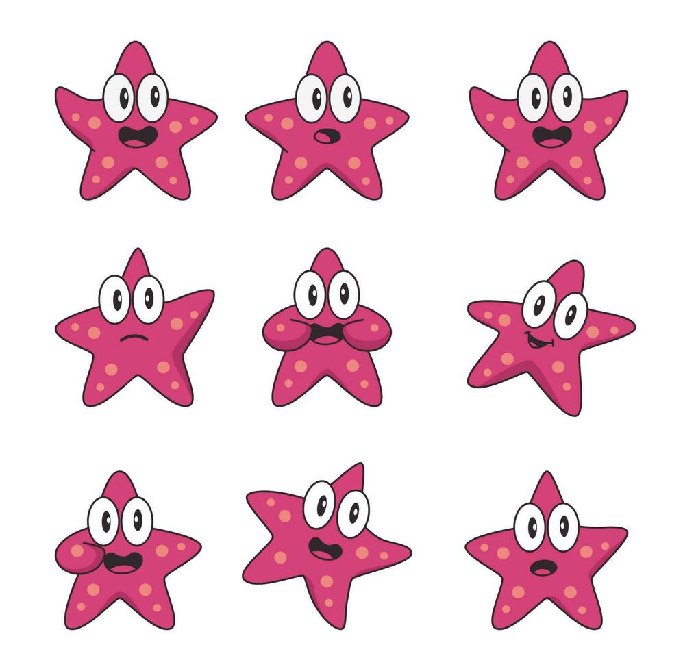 Cute Starfish Cartoon Illustration vector