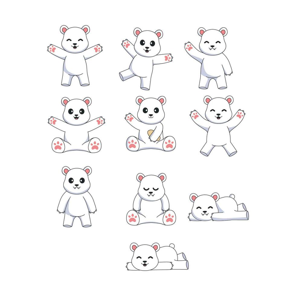 lindo oso polar ilustración de dibujos animados vector