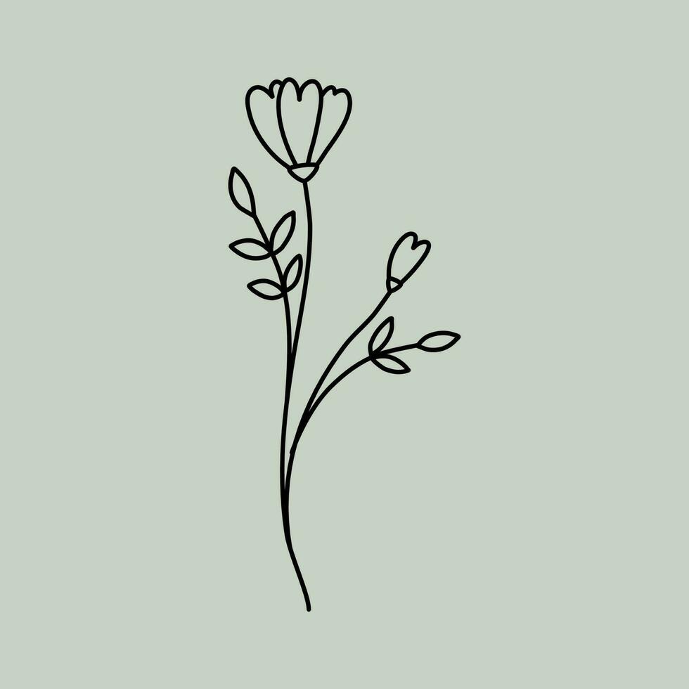 Line Art Floral vector