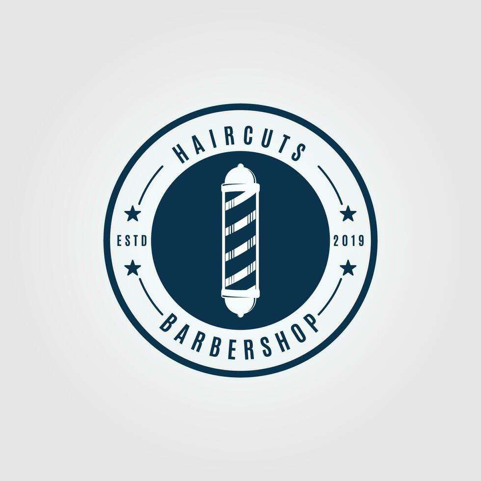 barbershop logo icon design, with emblem vector illustration design