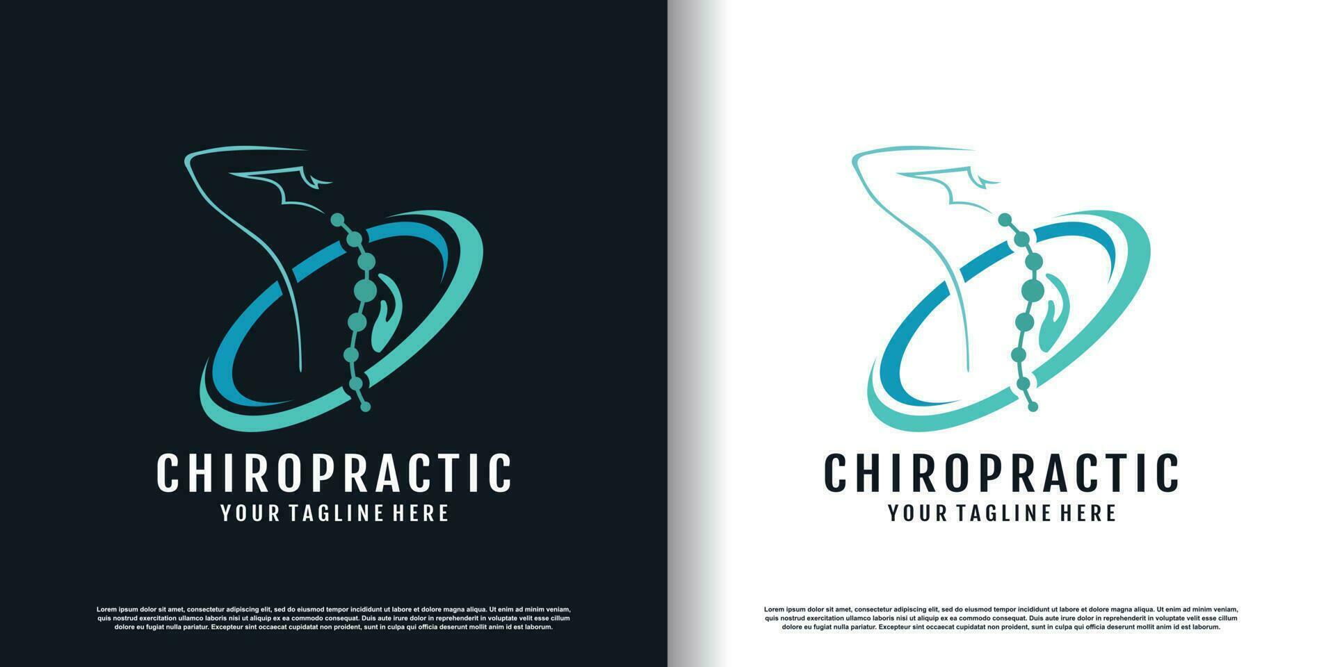 chiropractic logo design vector with creative  unique concept premium vector