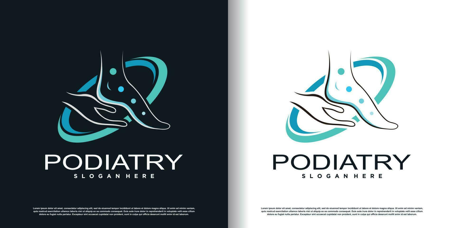 podiatry logo icon with creative concept design premium vector
