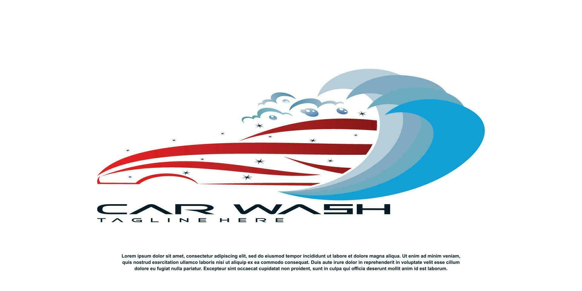 car wash logo design template with creative concept premium vector