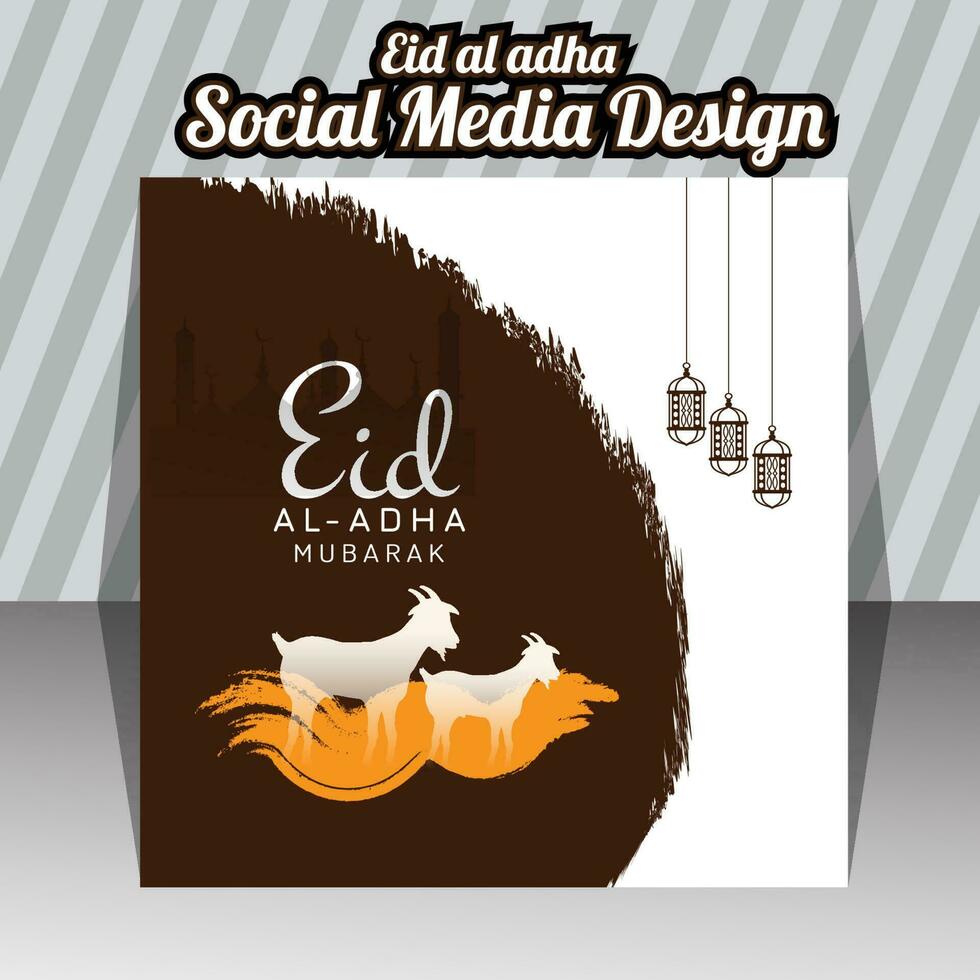 eid ul adha social medios de comunicación diseño modelo vector