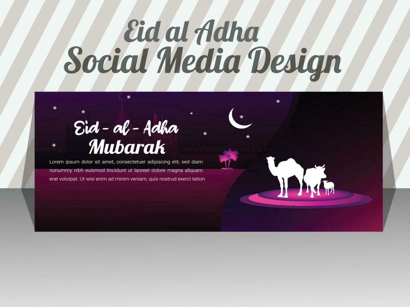 social medios de comunicación eid Alabama adha cubrir diseño modelo vector