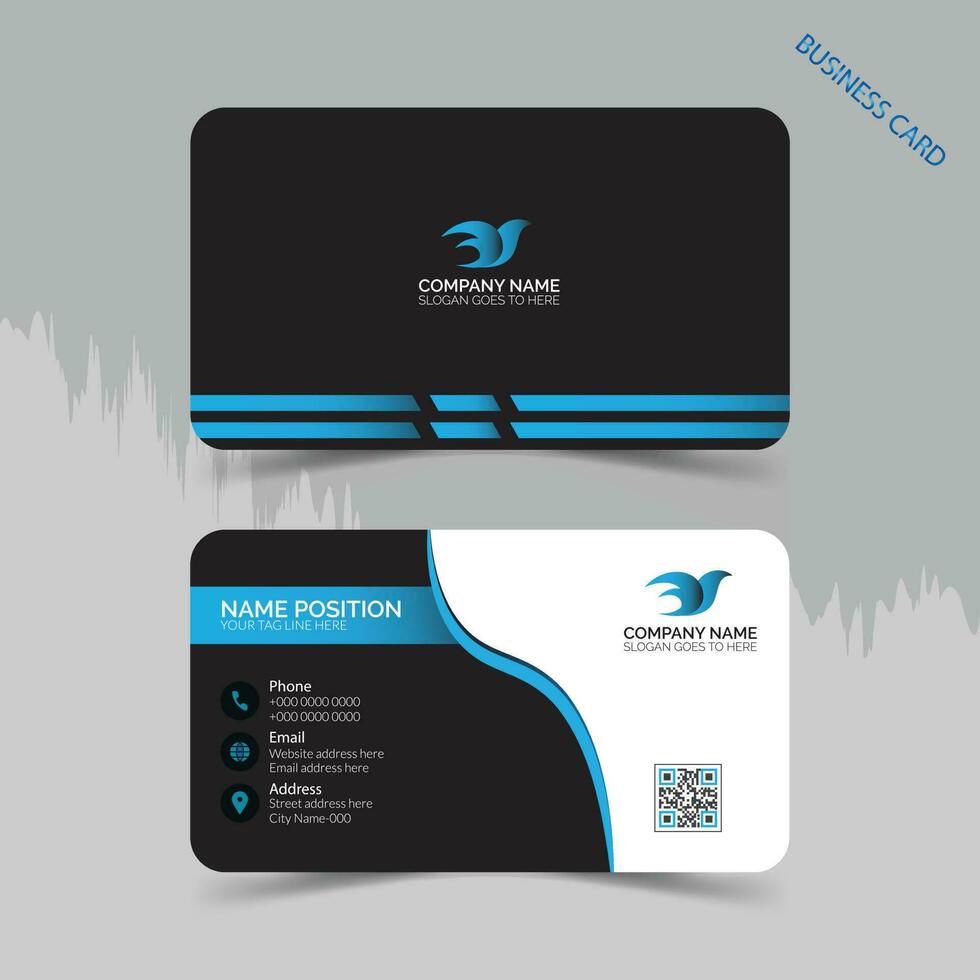 doble lado moderno negocio tarjeta modelo diseño. vector