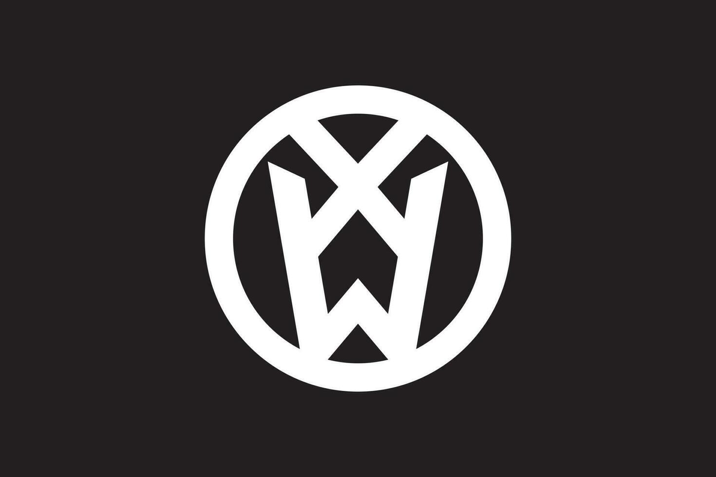 Creative Circle Letter XW Logo Design Vector Template. Initial Linked Letter XW Logo Design. Abstract letter XW logo. initial letters logo XW black monogram hexagon shape vector