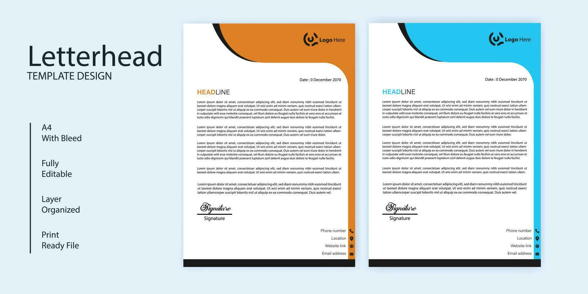 Modern corporate letterhead design template vector