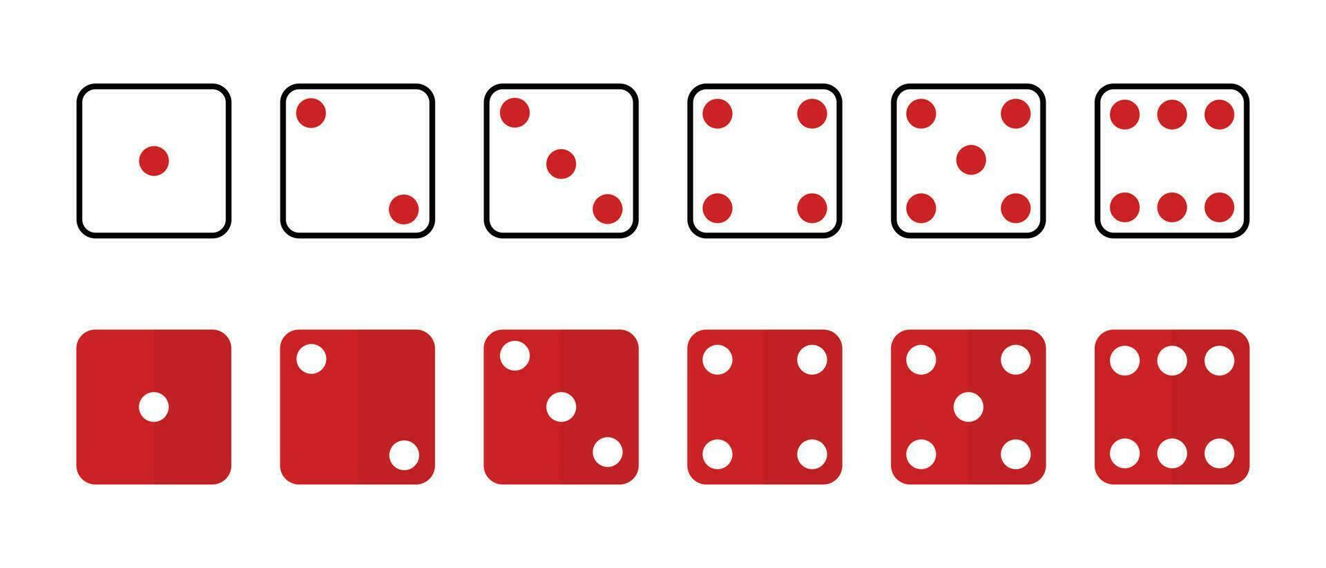 Game of dice. Set of game dice isolated on white background. Dice in flat design from one to six. vector