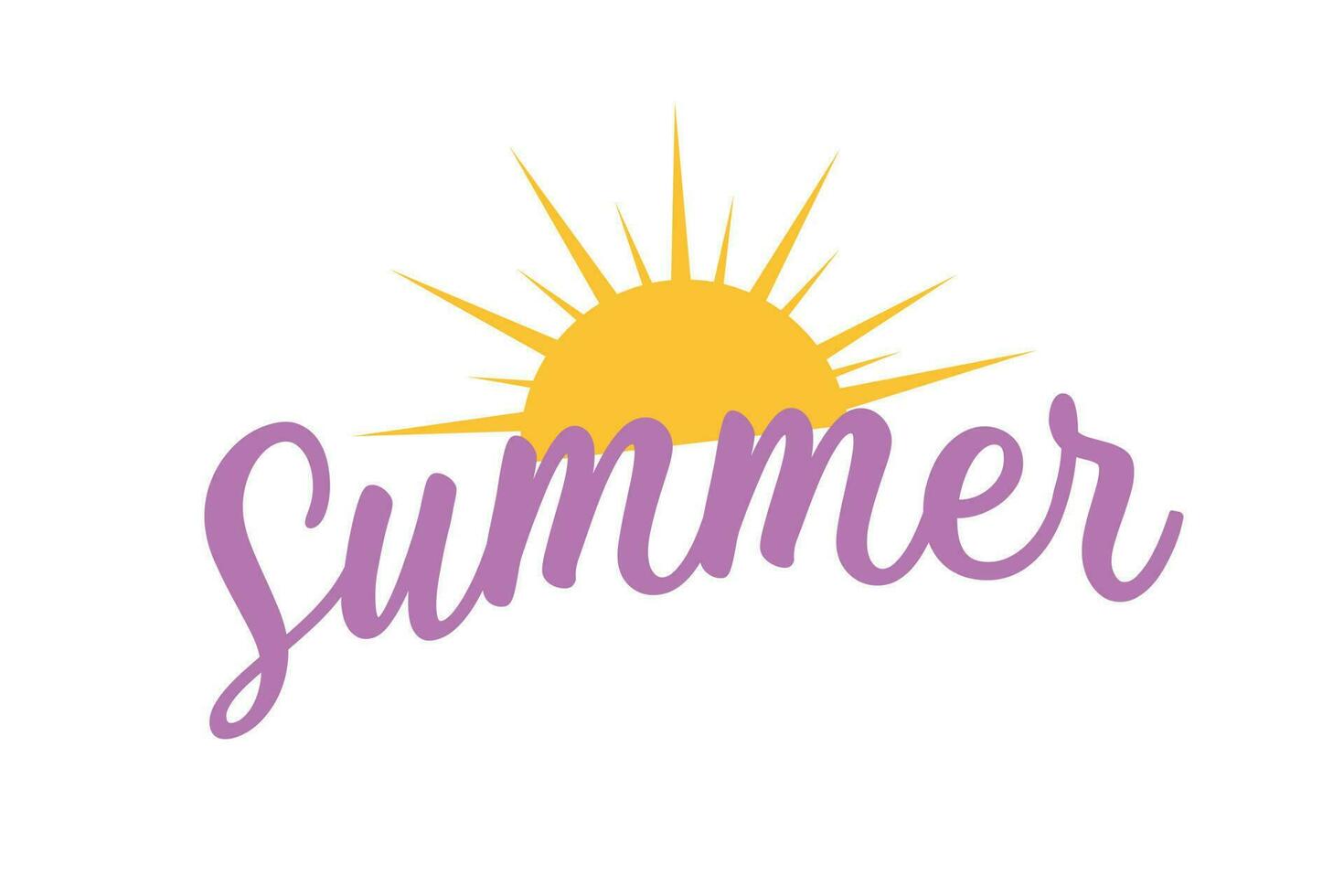 Vector illustration of bright lettering Summer for postcard, print, poster, banner, blog, social media, t-shirt design