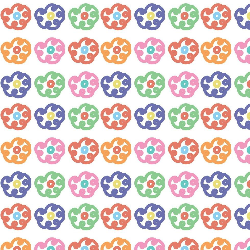 Seamless pattern with flowers in doodle style. vector