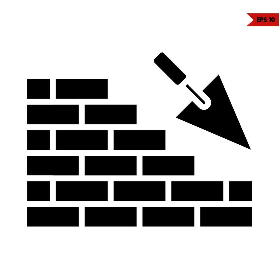 scope with brick glyph icon vector