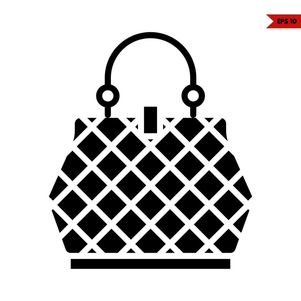 female fashion handbag glyph icon vector