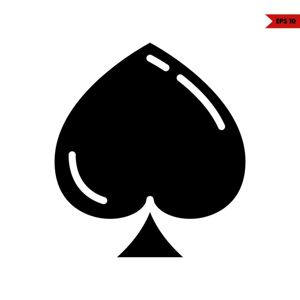 leaf playing card glyph icon vector