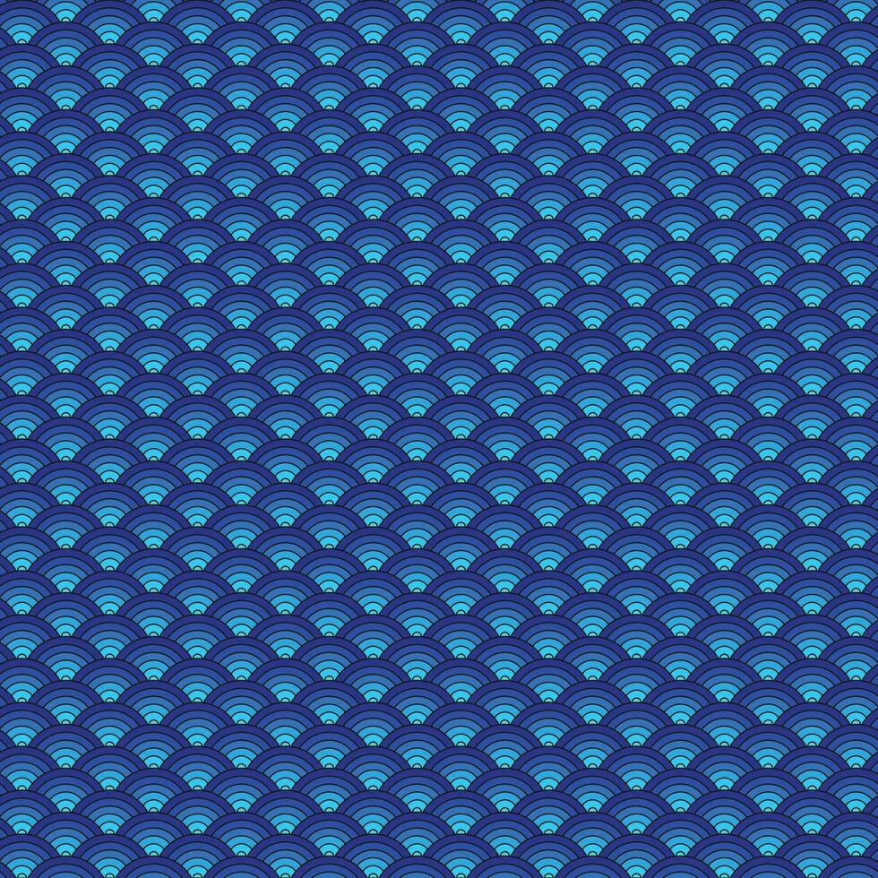 Blue ocean Japanese style wave pattern vector