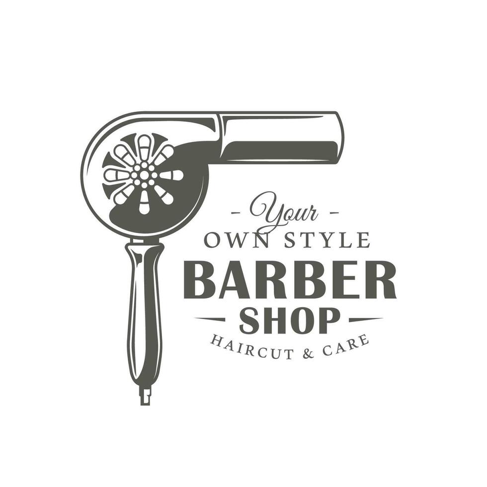 Barbershop label isolated on white background vector
