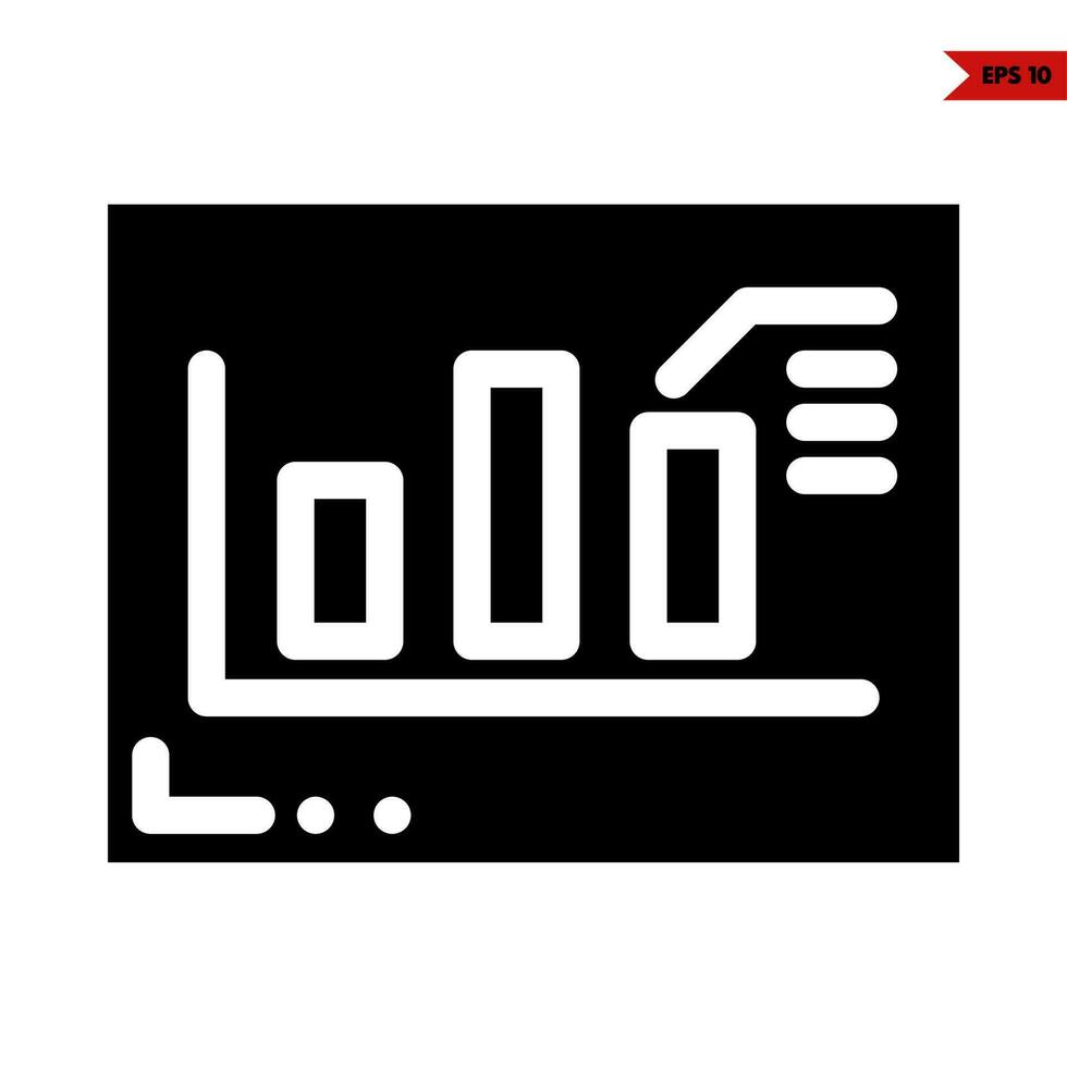 chart in frame glyph icon vector