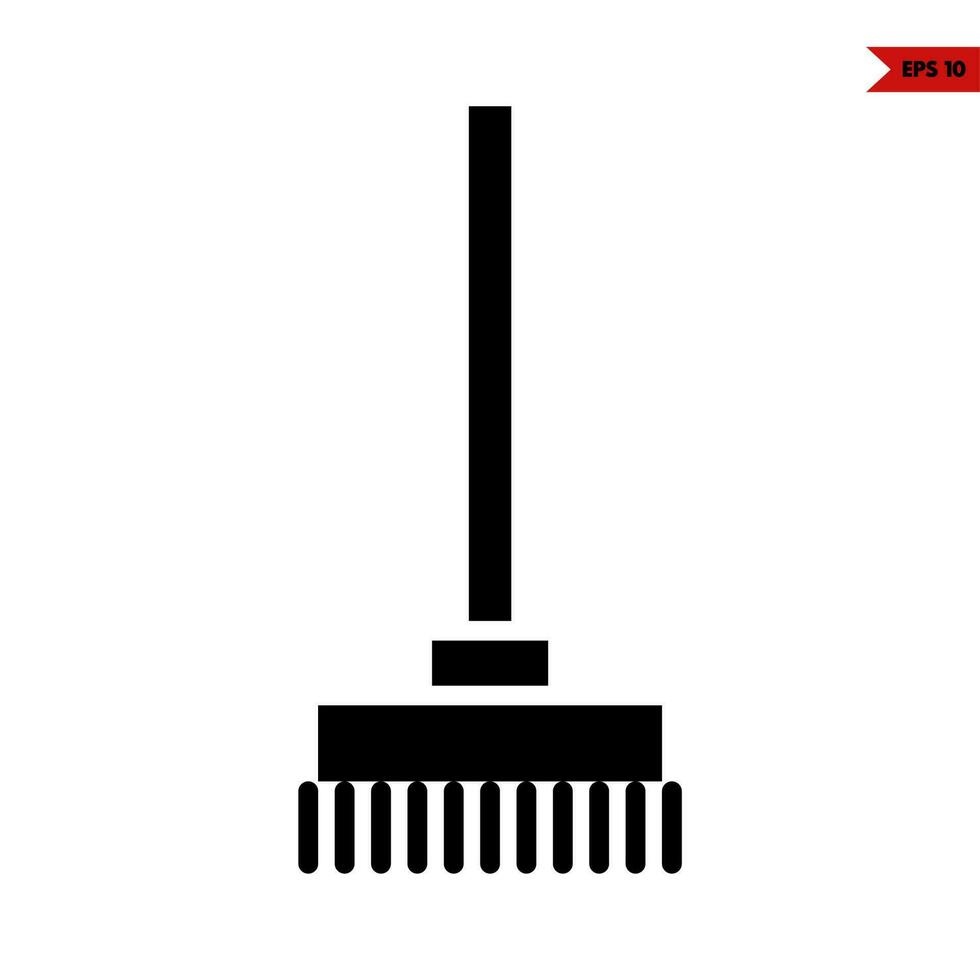 broom glyph icon vector