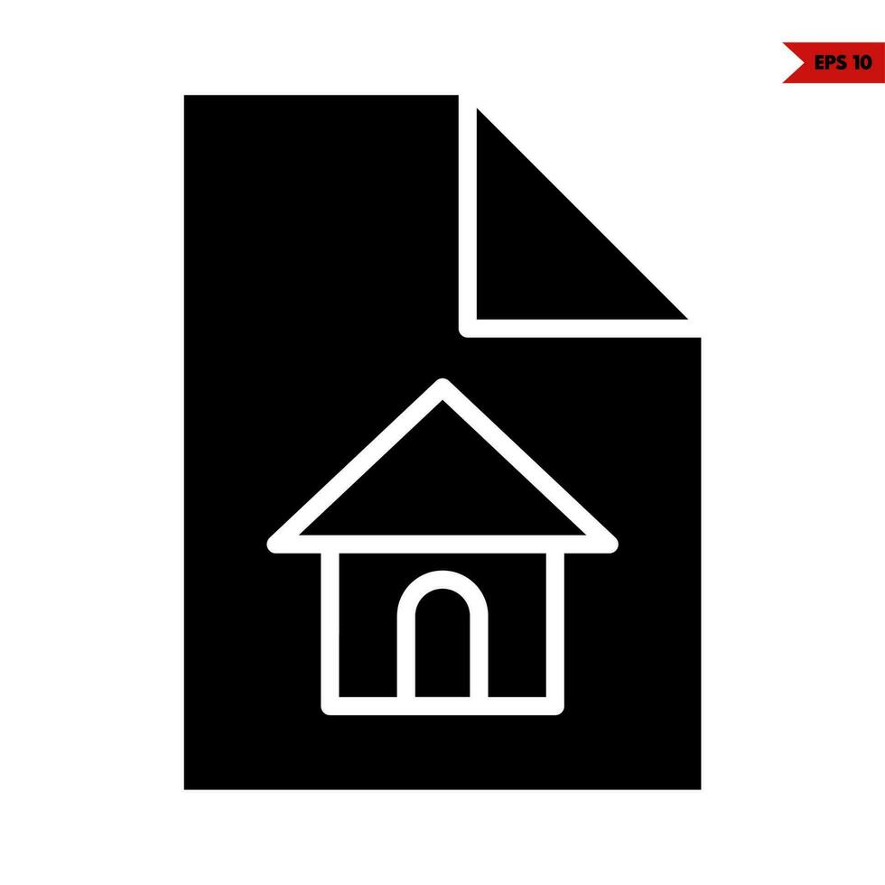 home in paper glyph icon vector