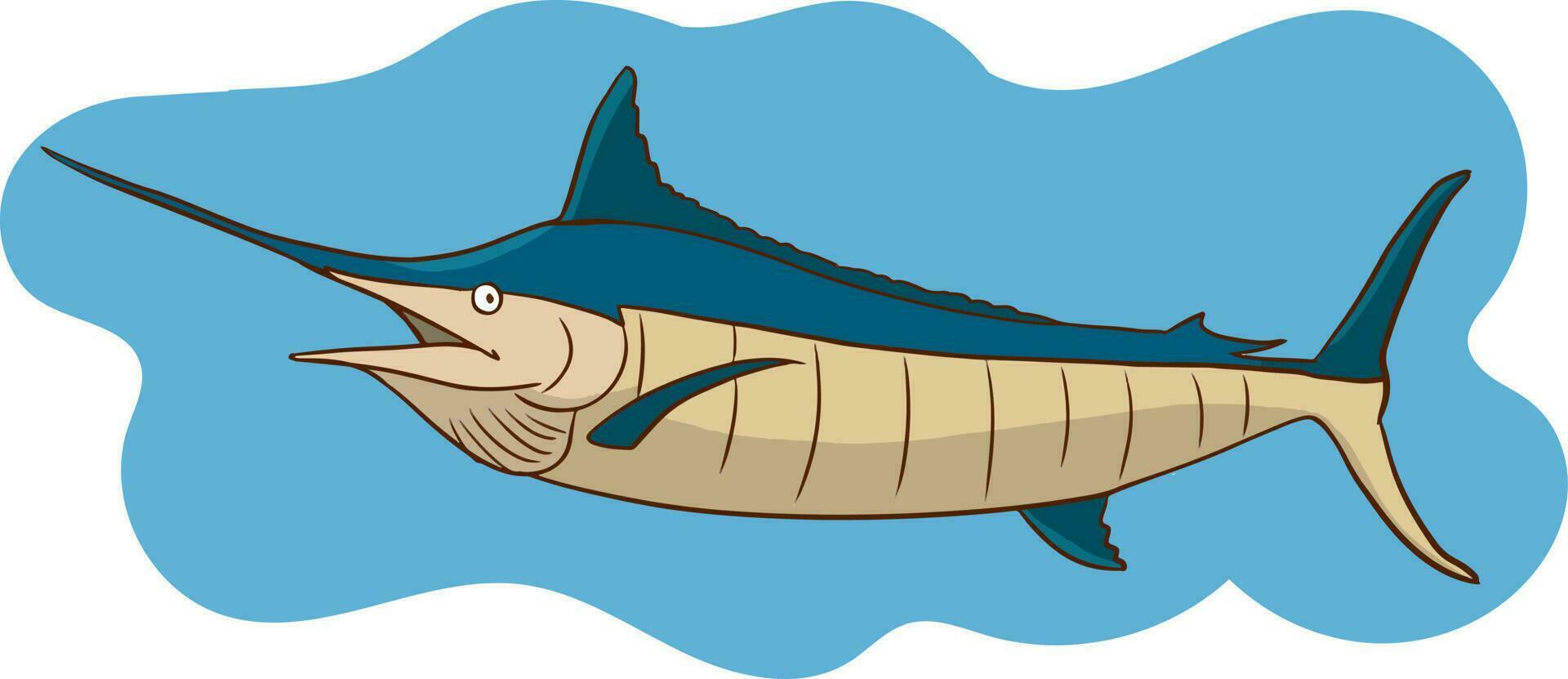 Illustration of a blue marlin fish on a white background. vector